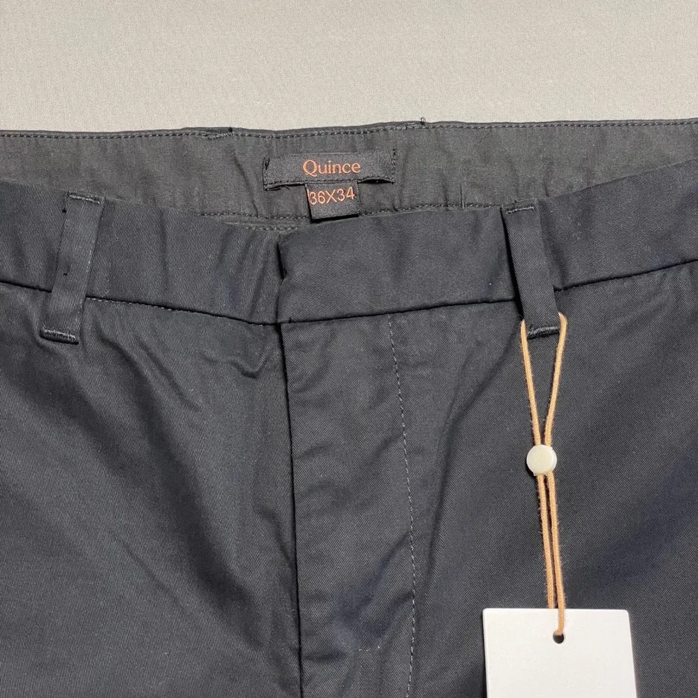 Nwt Quince Men's Chino Pants‎ Black Straight Fit 36x34 Organic Cotton Stretch